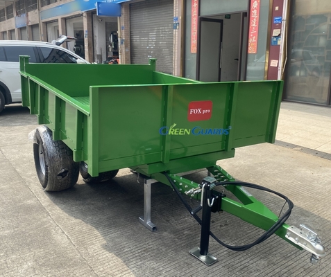 OEM 3-10 طن PTO مدفوعة هيدروليكية زراعية قمامة مقطورة، سعة 210 * 160 * 30 سم، مع مجموعة الإطارات الأساسية