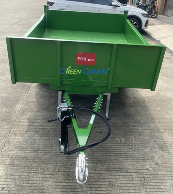 OEM 3-10 طن PTO مدفوعة هيدروليكية زراعية قمامة مقطورة، سعة 210 * 160 * 30 سم، مع مجموعة الإطارات الأساسية